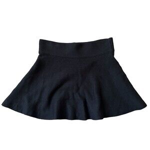 Talula Aritzia Knit Flounce Mini Skirt Womens XS 100% Cotton Black
